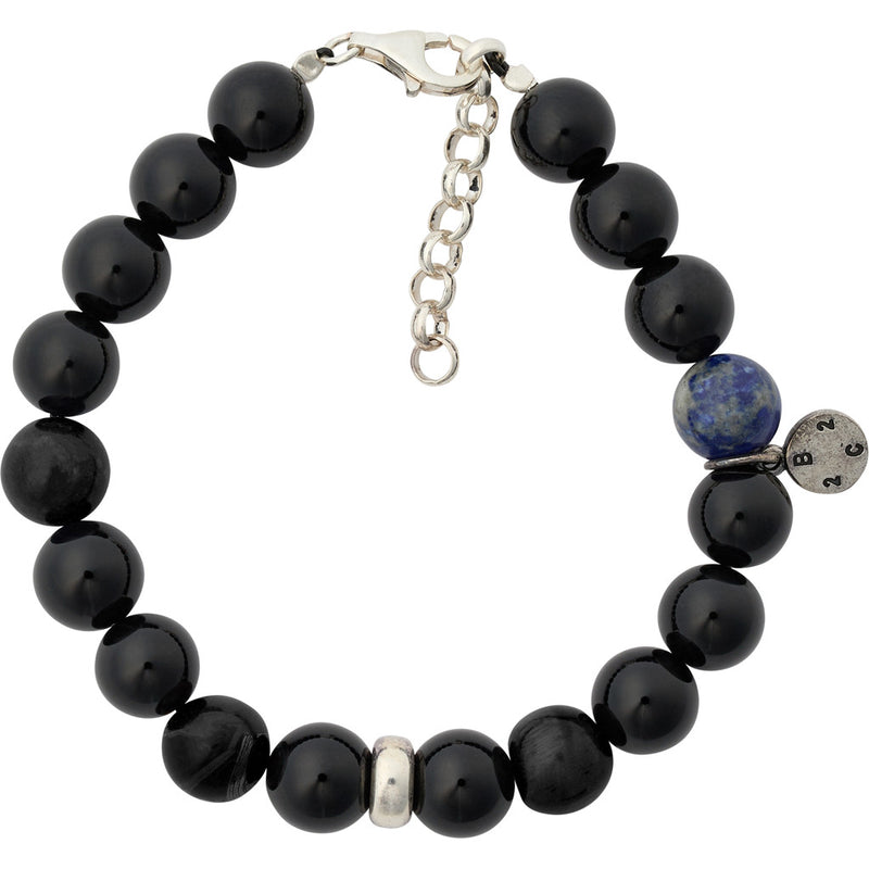 2Blind2C Round Gemstone Bracelet 10mm Accessories BLK Black