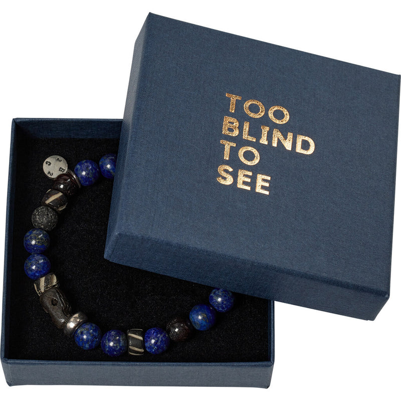 2Blind2C Round Gemstone Bracelet 8mm Accessories DBL Dark Blue